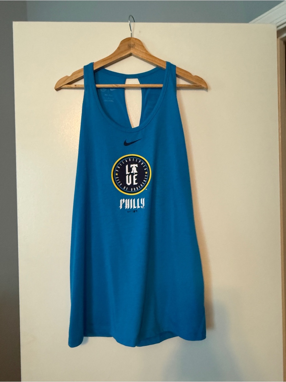 Nike Women’s Blue Philly Connect Graphic Racerback Tank Top